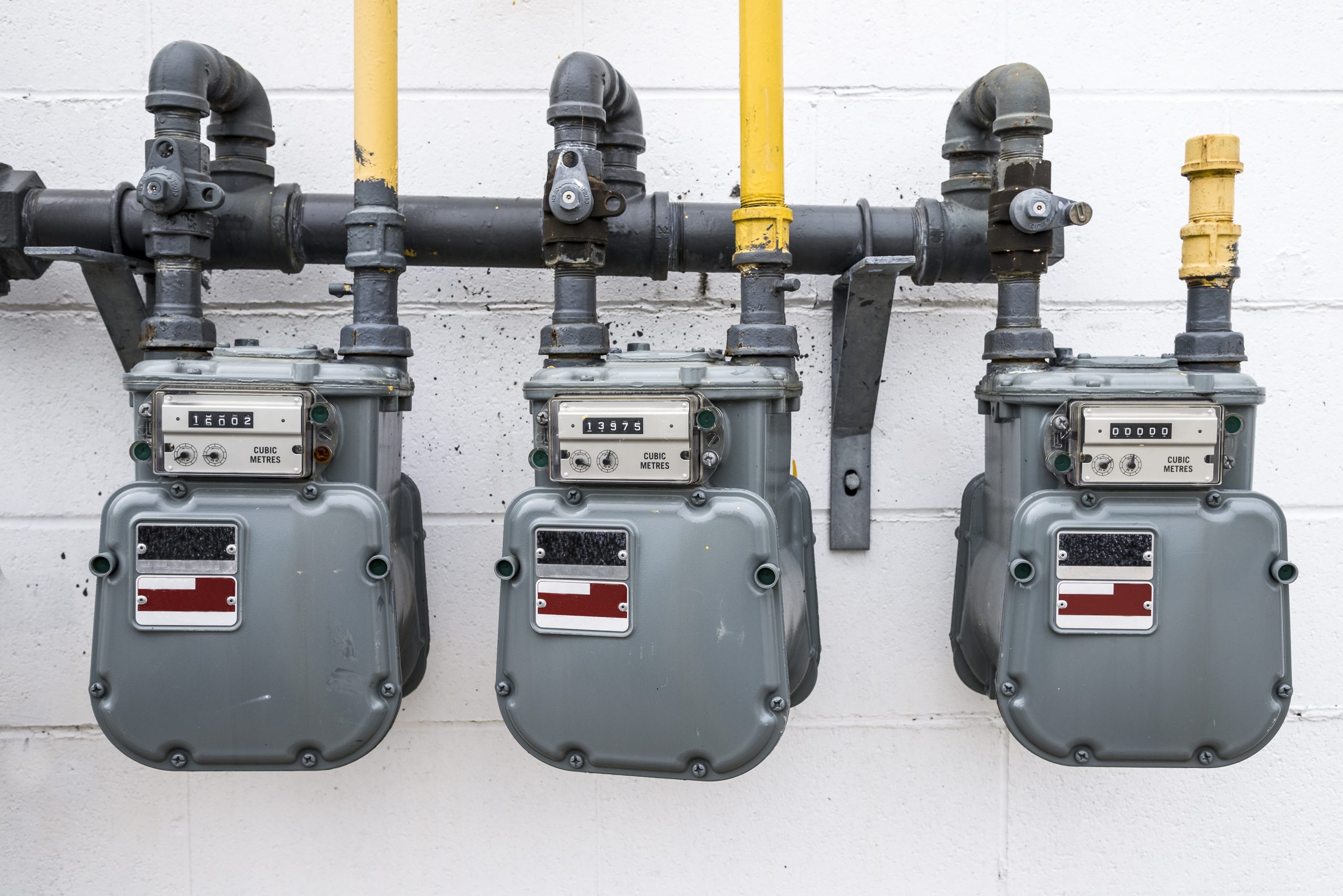 Gas piping and meters in a multi family building
