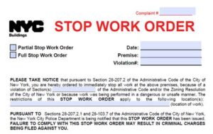 Stop Work Order